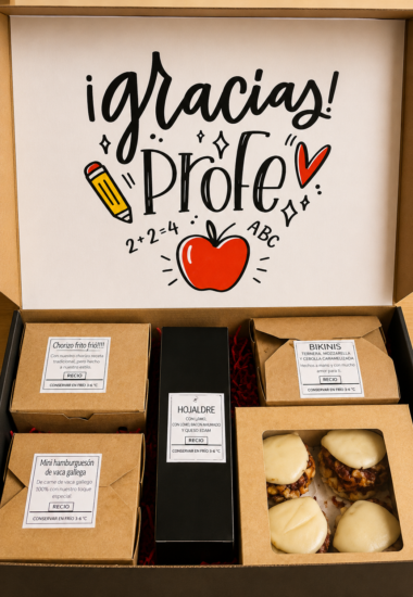 Caja regalo gourmet personalizada Recius para ocasiones especiales