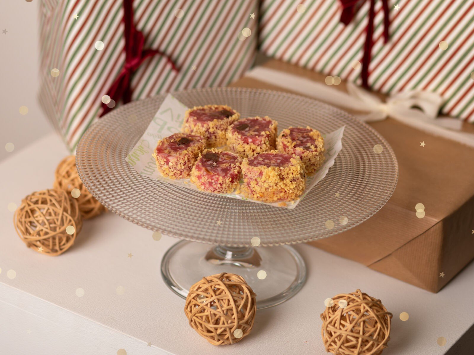 Espirales de ternasco con turrón de Jijona y nueces