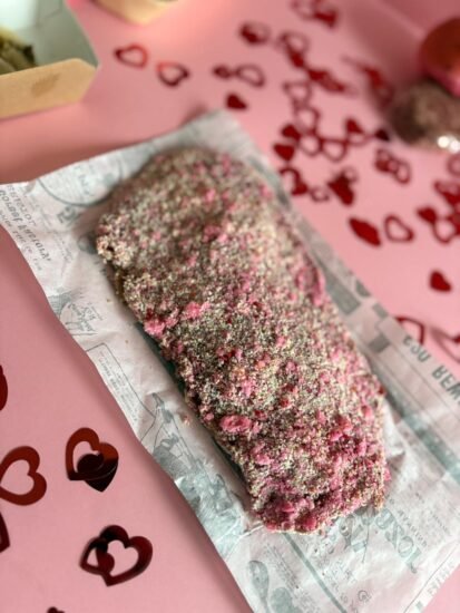 achopo Especial San Valentín relleno de jamón y queso ahumado.