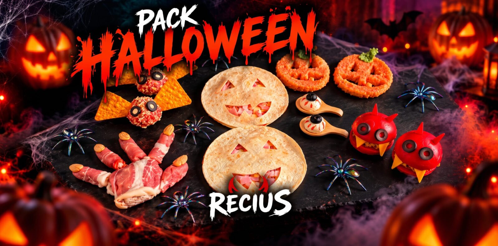 Pack Halloween Recius con aperitivos y bocados terroríficos